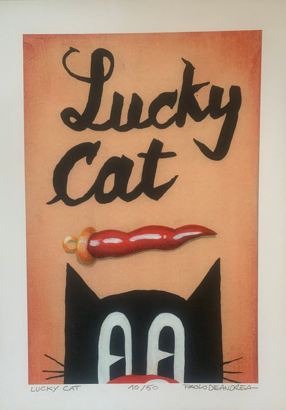 Le Moschine, Lucky Cat, Grafica fine Art, 42x30 cm