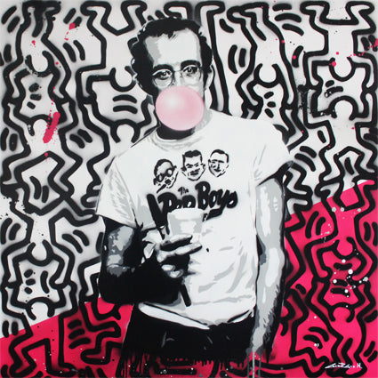 Giorgio Mussati, Keith Haring Popping, Bombolette spray  su legno, 105x108 cm
