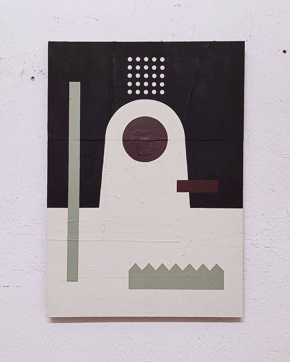 Andrea Balzano, Geometric Liberty, Acrilico, legno e materiali di riciclo, 73x102 cm