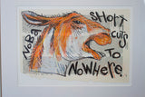 NOBA, Shortcuts to nowhere, matite colorate, pastelli a cera e marker su carta di recupero, 22,5 x 34 cm