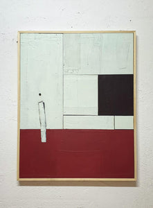 Andrea Balzano, Astratto Rosso, bianco e nero, Acrilico, legno e materiali di riciclo,138x105x6 cm