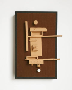 Andrea Balzano, Astratto, Acrilico, stoffa e legno riciclato su tela, 33x52 cm