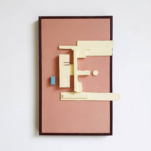 Andrea Balzano, Astratto, Acrilico, stoffa e legno riciclato su tela, 38x55 cm