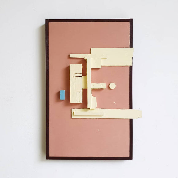 Andrea Balzano, Astratto, Acrilico, stoffa e legno riciclato su tela, 38x55 cm