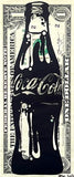 Emi, Coca in Black, Acrilico e stampa su Dollaro USA - 1$, 15,6x4,6 cm