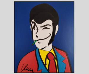 Marco Lodola, Lupin, Acrilico su tela, 60x50 cm