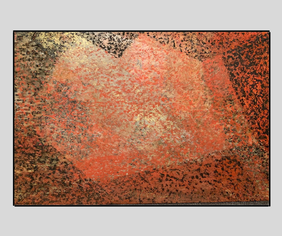 Milo Cattaneo, Astratto Rosso, pastelli su carta, 34x19 cm