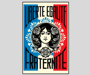 Obey (Shepard Fairey), Liberté Egalité Fraternité , serigrafia, 61x90 cm