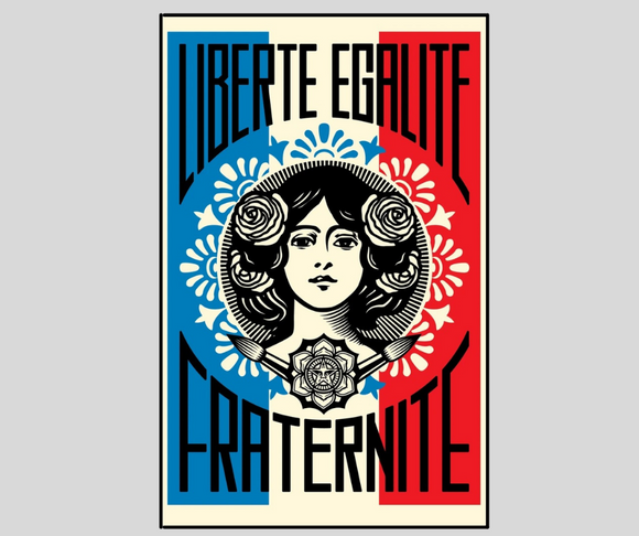 Obey (Shepard Fairey), Liberté Egalité Fraternité , serigrafia, 61x90 cm