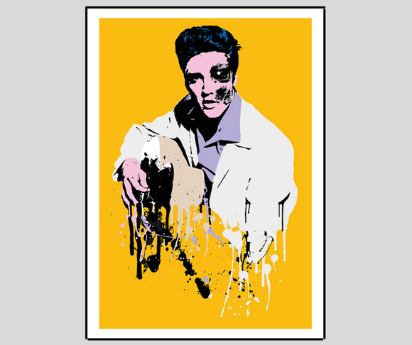 Giorgio Mussati, Elvis Presley-Terminetor, Grafica Fine Art su carta cotone 50% Fabbriani, 50x70 cm