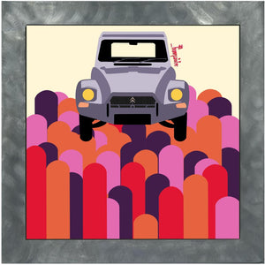 _Homepainter, Citroën Dyane, Giclèe su carta cotone, 35x35 cm (40x40 cm con cornice), 2021)