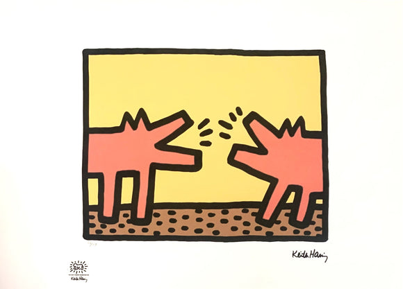 Keith Haring, Dogs , litografia off set, 50x70 cm