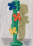 Plumcake, Uomo Verde, disegno su carta, 30x21 cm