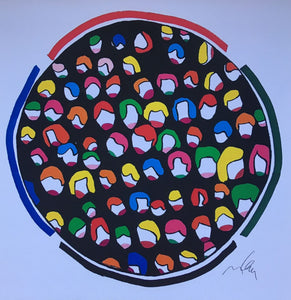Marco Lodola, Il Volto degli altri, retouchè, 70x70 cm