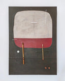 Andrea Balzano, Astratto morbido nero, Acrilico,tessuto, acrilico e resina cemento, 97x68 cm