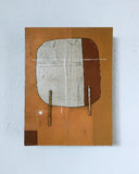 Andrea Balzano, Astratto morbido Ocra , Acrilico, legno e materiali di riciclo, 56x41 cm
