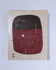Andrea Balzano, Astratto morbido Bianco , Acrilico, legno e materiali di riciclo, 71x56 cm