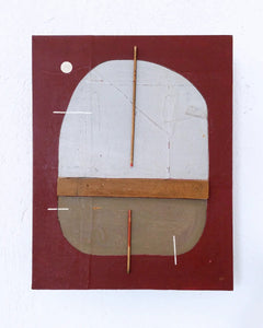 Andrea Balzano, Astratto morbido rosso, Acrilico,tessuto, acrilico e resina cemento, 51x66 cm