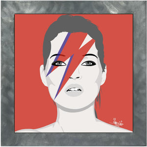 _Homepainter, Kate Moss In Vintage Bowie, Giclèe su carta cotone, 35x35 cm