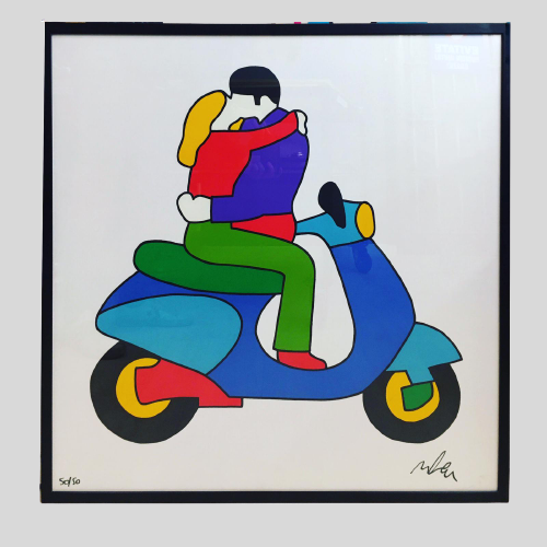 Marco Lodola, Vespa, serigrafia, 84x84 cm