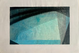 Milo Cattaneo, Astratto Azzurro, pastelli su carta, 48x32,5 cm