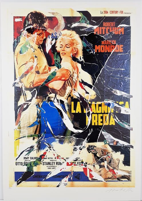 Mimmo Rotella, La Magnifica Preda, Seridecollage, 100x70 cm