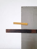 Andrea Balzano, Scultura geometrica astratta, Acrilico e componenti in legno, metallo e materiale di riciclo, 52x62x8 cm