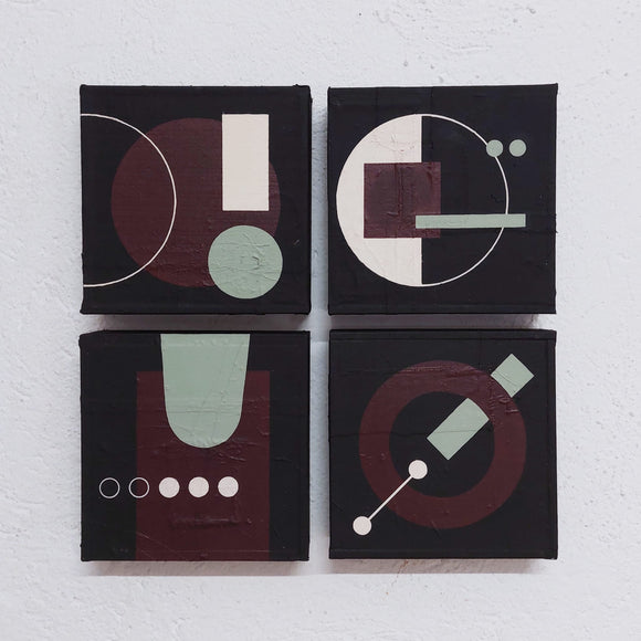 Andrea Balzano, Composizione geometrica 1, Acrilico, legno e materiali di riciclo, 48x48 cm (Totali)