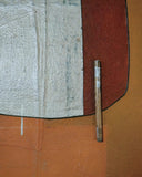 Andrea Balzano, Astratto morbido Ocra , Acrilico, legno e materiali di riciclo, 56x41 cm