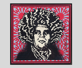 Obey (Shepard Fairey), Psychedelic André (CLASSIC RED OBEY GIANT VARIANT), Blotter perforato, 18x18cm