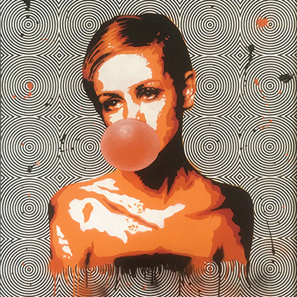 Giorgio Mussati, Twiggy Popping, Bombolette spray  su legno, 100x100 cm