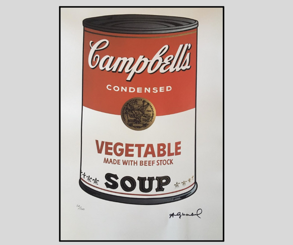 Andy Warhol, Vegetable Soup Campbell’s, litografia, 50x40cm