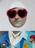 Marco Sodano, Super Gaga Bros, Colori acrilici su vetro e fotografia vintage, 40x33 cm (con cornice)